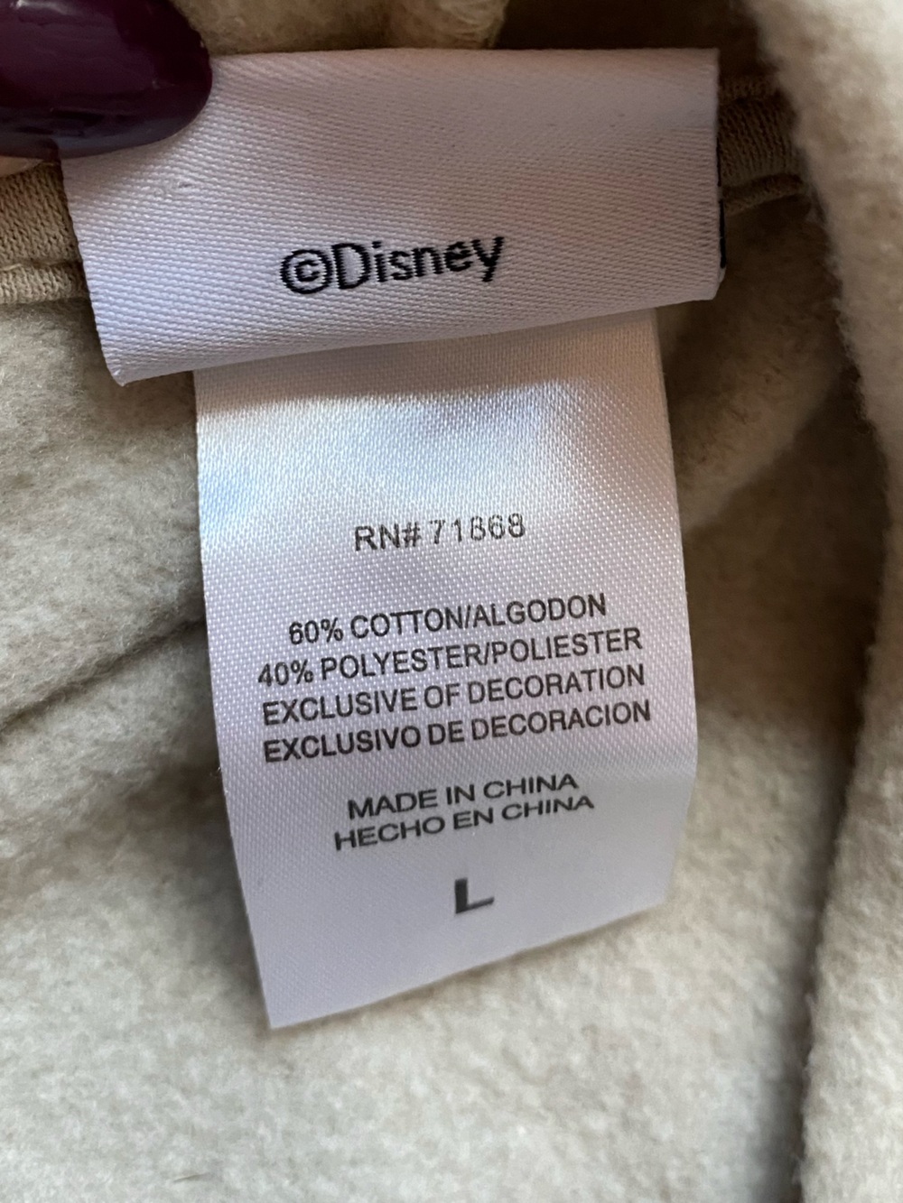 Disney beige Mickey Face Hoodie - Picture 4 of 6